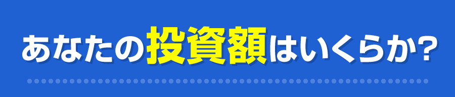 あなたの投資額はいくらか？